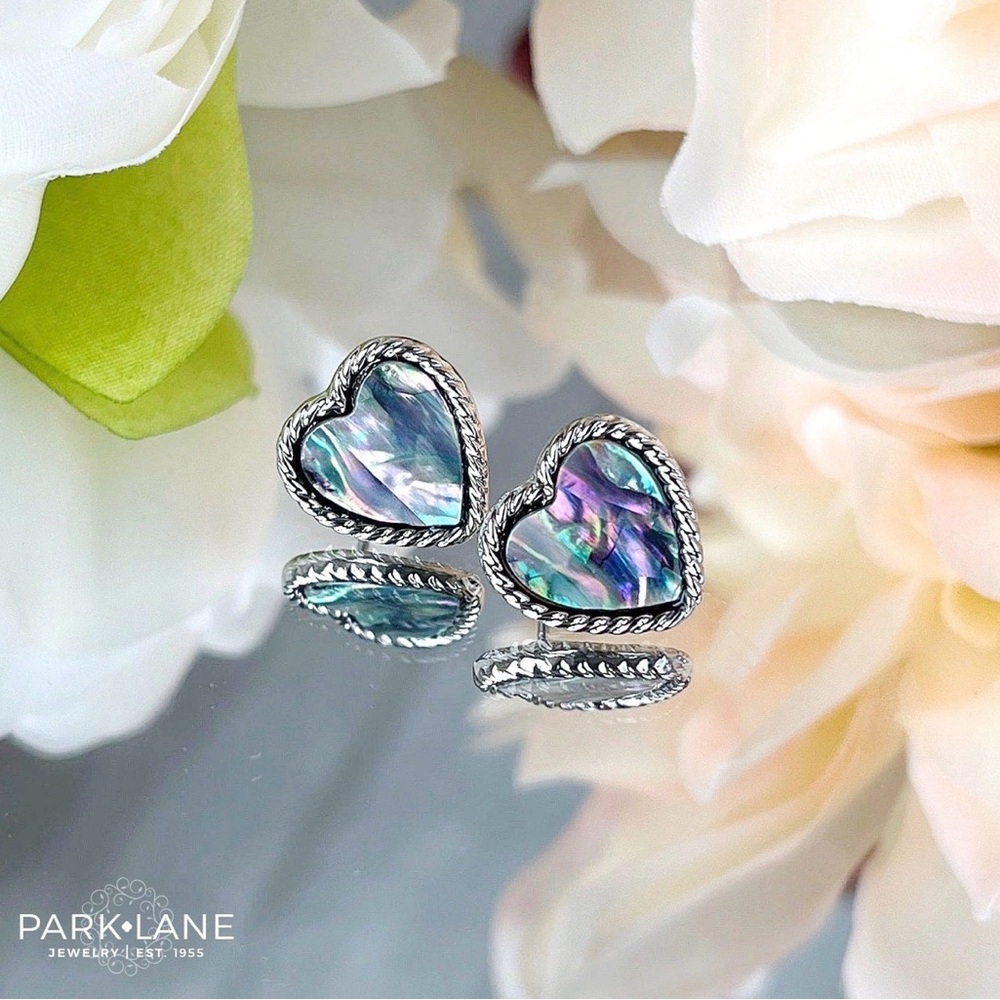 Park Lane Indigo abalone shell Heart Earrings